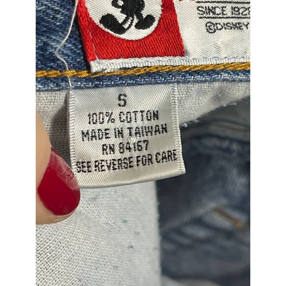 Vintage Disney Denim Shorts S Blue Minnie Mouse 80s Mom Jorts Retro Classic Chic - Picture 13 of 14